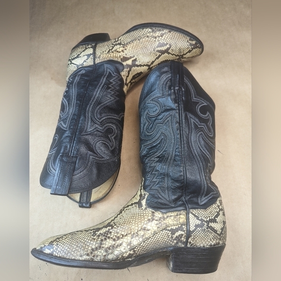 Panhandle Slim Boots men's sz 8D Exotic Genuine Golden Python Snake leather clas - Picture 7 of 13